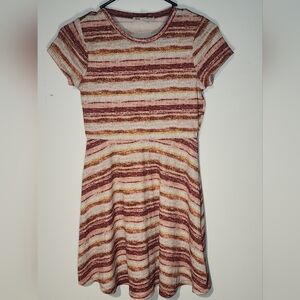 Knitworks Casual Brown and Orange Flutter Sleeve Dress
